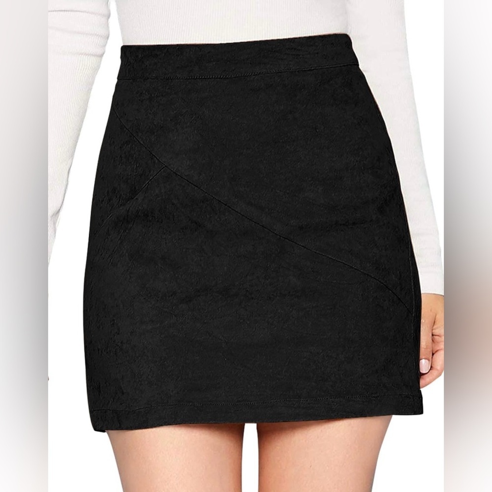 COPY - MANGOPOP Mini Faux Suede Skirt for Women High Waist Skirts XLarge